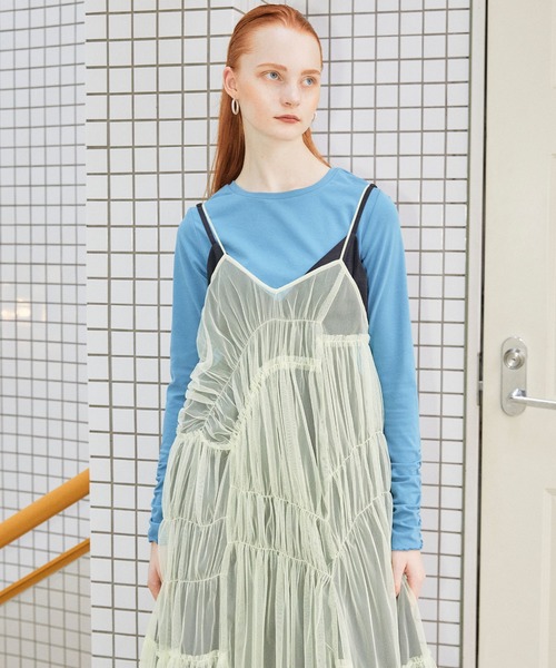 ELLEgirl（エルガール）の「2wayバックオープンロンT【ELLEgirl/エル ガール】（Tシャツ/カットソー・レディース・ブルー/ブラック/グリーン/オレンジ・FREE）」の14枚目の写真