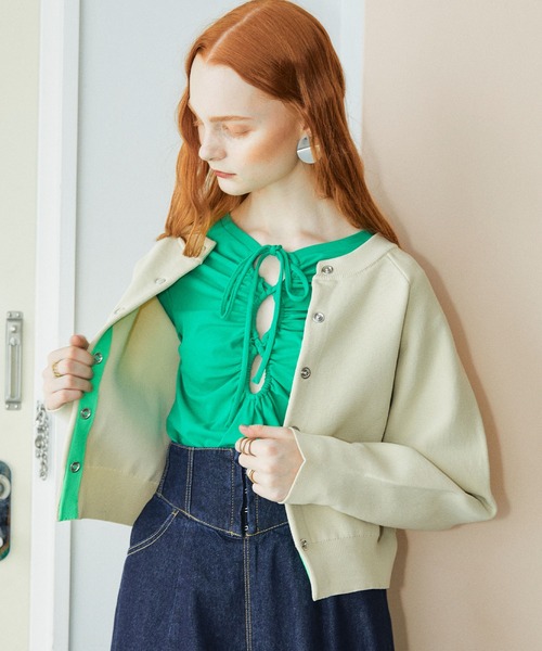 ELLEgirl（エルガール）の「2wayバックオープンロンT【ELLEgirl/エル ガール】（Tシャツ/カットソー・レディース・ブルー/ブラック/グリーン/オレンジ・FREE）」の19枚目の写真