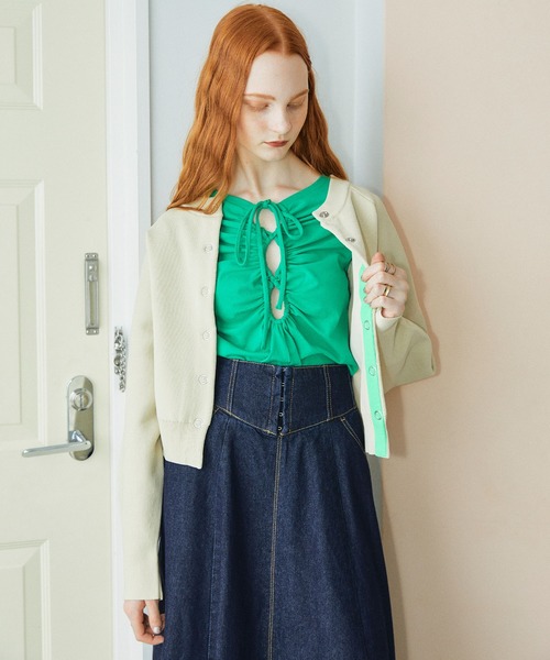 ELLEgirl（エルガール）の「2wayバックオープンロンT【ELLEgirl/エル ガール】（Tシャツ/カットソー・レディース・ブルー/ブラック/グリーン/オレンジ・FREE）」の20枚目の写真