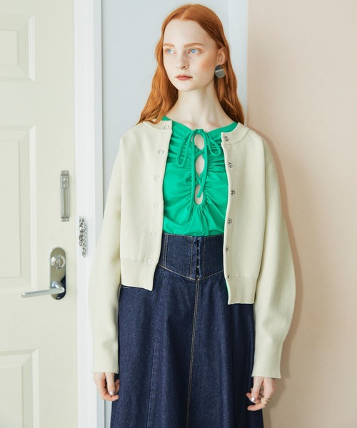 ELLEgirl（エルガール）の「2wayバックオープンロンT【ELLEgirl/エル ガール】（Tシャツ/カットソー・レディース・ブルー/ブラック/グリーン/オレンジ・FREE）」の21枚目の写真