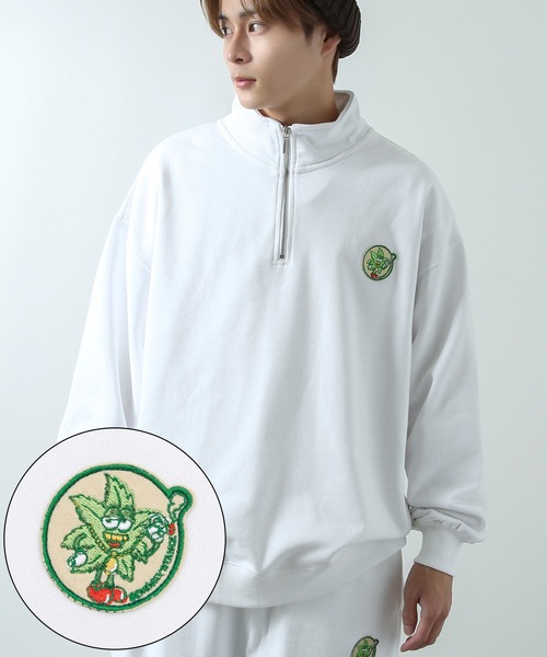 セール】【SIDEWAY STANCE】ワンポイント ワッペン スウェット ハーフ