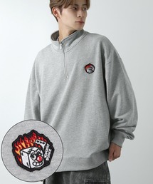【SIDEWAY STANCE】ワンポイント ワッペン スウェット ハーフジップトレーナー
