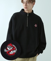 【SIDEWAY STANCE】ワンポイント ワッペン スウェット ハーフジップトレーナー