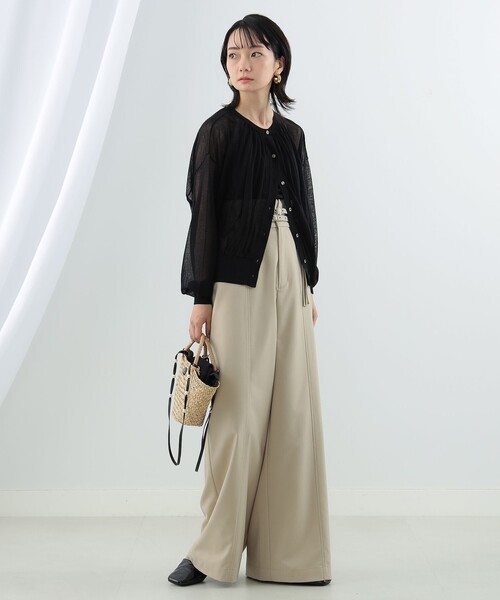 Ray BEAMS(レイビームス)の「Ray BEAMS / シアー ギャザー クルーネック カーディガン(カーディガン/ボレロ・レディース・グリーン系その他2/ブラック/サックスブルー・ONE SIZE)」の18枚目の写真