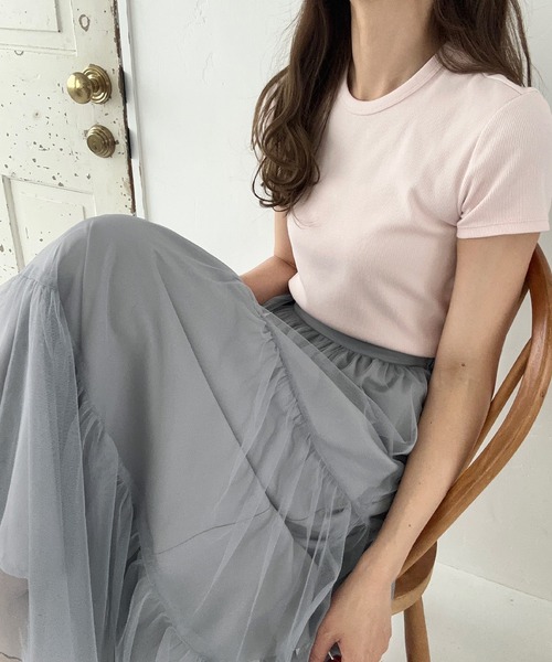 LAUIR（ラウアー）の「チュールティアードロングスカート【一部ペチスカートセット】（スカート・レディース・ダークグレー/アイボリー/ブラック/ピンク/ライトグレー・LARGE/MEDIUM/SMALL/X-LARGE）」の21枚目の写真