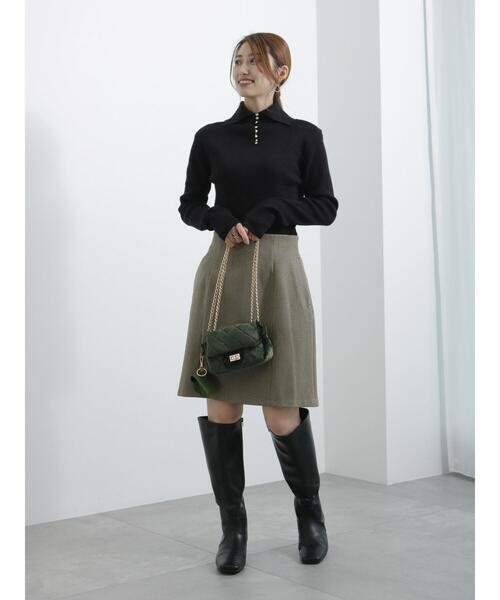 Te chichi（テチチ）の「ハイウエストミニスカート（スカート・レディース・ブラウン/ブラック・M/S）」の4枚目の写真