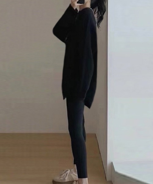 Miniministore(ミニミニストア)の「ニット ラウンドヘムニットトップス 秋冬(ニット/セーター・レディース・ライトブラウン/ブラック/ライトピンク/アイボリー/ワインレッド・フリー)」の8枚目の写真