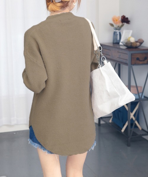 Miniministore(ミニミニストア)の「ニット ラウンドヘムニットトップス 秋冬(ニット/セーター・レディース・ライトブラウン/ブラック/ライトピンク/アイボリー/ワインレッド・フリー)」の18枚目の写真