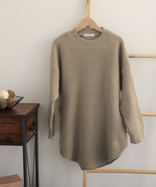 Miniministore(ミニミニストア)の「ニット ラウンドヘムニットトップス 秋冬(ニット/セーター・レディース・ライトブラウン/ブラック/ライトピンク/アイボリー/ワインレッド・フリー)」の19枚目の写真
