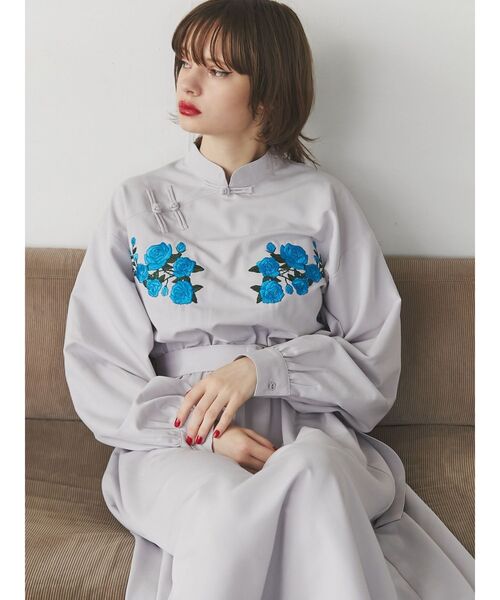 jouetie（ジュエティ）の「フラワーチャイナワンピース（ワンピース・レディース・ブラック/グレー/ピンク・MEDIUM）」の8枚目の写真