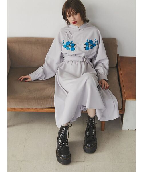 jouetie（ジュエティ）の「フラワーチャイナワンピース（ワンピース・レディース・ブラック/グレー/ピンク・MEDIUM）」の9枚目の写真