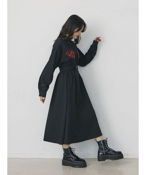 jouetie（ジュエティ）の「フラワーチャイナワンピース（ワンピース・レディース・ブラック/グレー/ピンク・MEDIUM）」の18枚目の写真