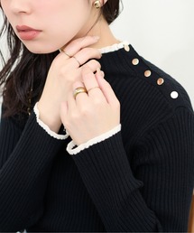 配色ラインリブニット