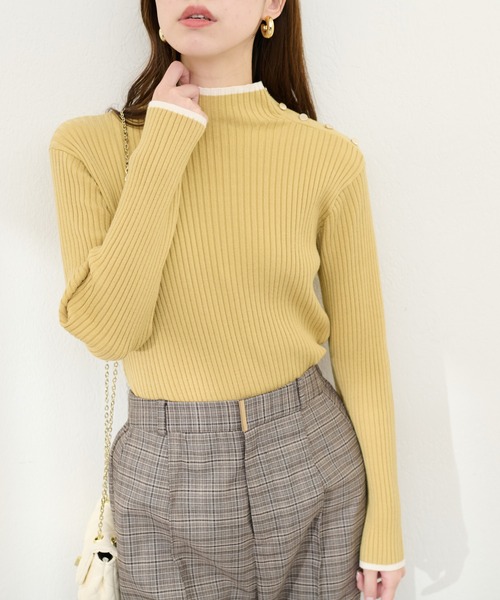 natural couture（ナチュラルクチュール）の「配色ラインリブニット（ニット/セーター・レディース・ブラック/イエロー/アイボリー/ベージュ系その他/ライトベージュ・FREE）」の18枚目の写真