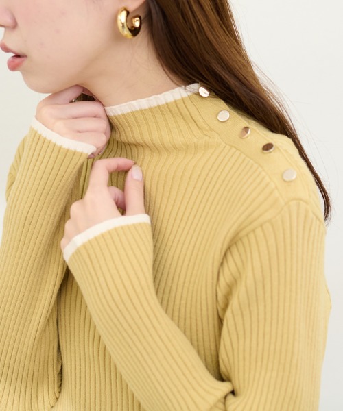 natural couture（ナチュラルクチュール）の「配色ラインリブニット（ニット/セーター・レディース・ブラック/イエロー/アイボリー/ベージュ系その他/ライトベージュ・FREE）」の16枚目の写真