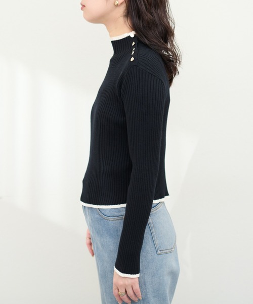 natural couture（ナチュラルクチュール）の「配色ラインリブニット（ニット/セーター・レディース・ブラック/イエロー/アイボリー/ベージュ系その他/ライトベージュ・FREE）」の22枚目の写真