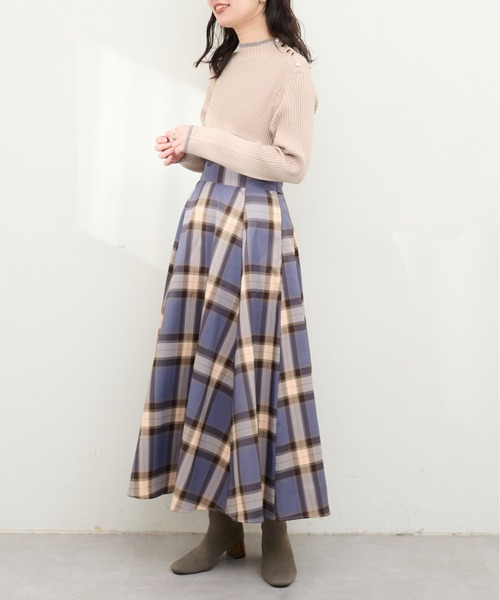 natural couture（ナチュラルクチュール）の「配色ラインリブニット（ニット/セーター・レディース・ブラック/イエロー/アイボリー/ベージュ系その他/ライトベージュ・FREE）」の14枚目の写真