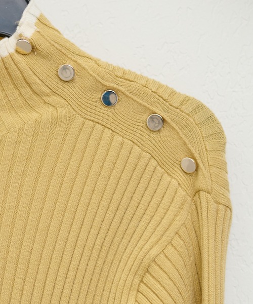 natural couture（ナチュラルクチュール）の「配色ラインリブニット（ニット/セーター・レディース・ブラック/イエロー/アイボリー/ベージュ系その他/ライトベージュ・FREE）」の20枚目の写真