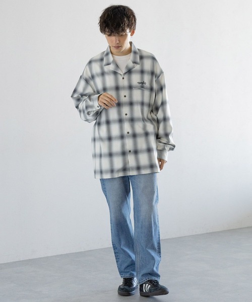 RAGEBLUE（レイジブルー）の「ルーズフィット/フラワー刺繍ワイドストレートデニムパンツ（デニムパンツ・メンズ・グレー/ブルー・SMALL/MEDIUM/LARGE）」の17枚目の写真