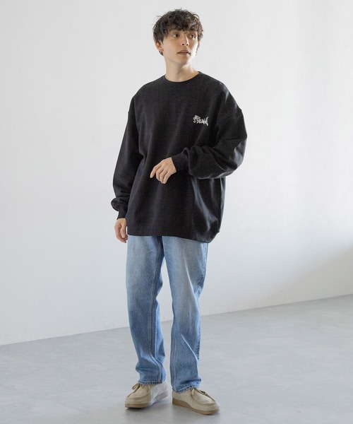 RAGEBLUE（レイジブルー）の「ルーズフィット/フラワー刺繍ワイドストレートデニムパンツ（デニムパンツ・メンズ・グレー/ブルー・SMALL/MEDIUM/LARGE）」の19枚目の写真