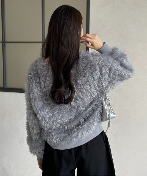 Thevon（ゼボン）の「カットジャガードフリンジプルオーバー（Tシャツ/カットソー・レディース・オリーブ/ライトベージュ/グレー/オフホワイト・FREE）」の15枚目の写真