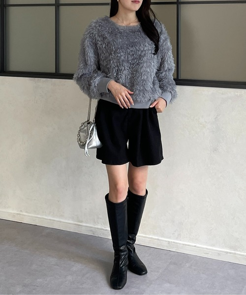 Thevon（ゼボン）の「カットジャガードフリンジプルオーバー（Tシャツ/カットソー・レディース・オリーブ/ライトベージュ/グレー/オフホワイト・FREE）」の17枚目の写真