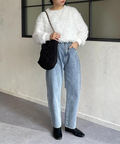 Thevon（ゼボン）の「カットジャガードフリンジプルオーバー（Tシャツ/カットソー・レディース・オリーブ/ライトベージュ/グレー/オフホワイト・FREE）」の11枚目の写真