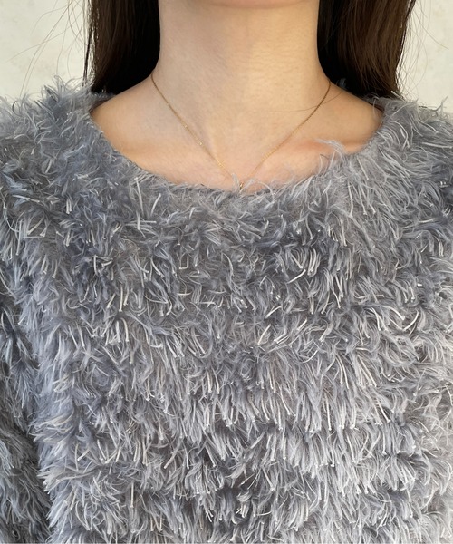 Thevon（ゼボン）の「カットジャガードフリンジプルオーバー（Tシャツ/カットソー・レディース・オリーブ/ライトベージュ/グレー/オフホワイト・FREE）」の20枚目の写真