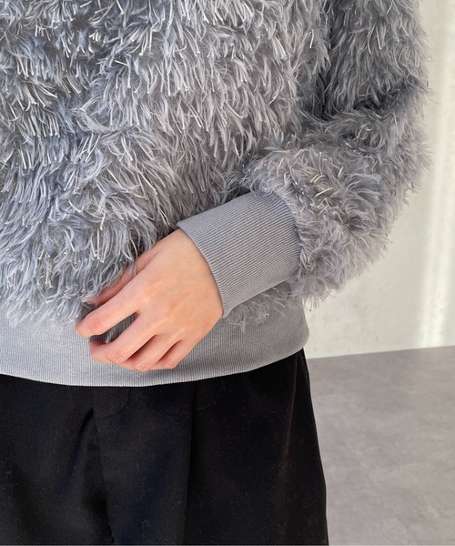 Thevon（ゼボン）の「カットジャガードフリンジプルオーバー（Tシャツ/カットソー・レディース・オリーブ/ライトベージュ/グレー/オフホワイト・FREE）」の21枚目の写真