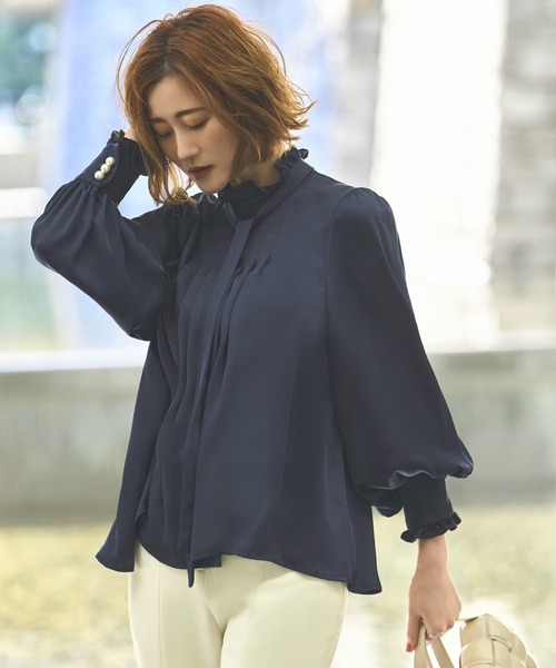 洗える ｜【ドレスアップデコルテブラウスシリーズ】クラシカルフリル