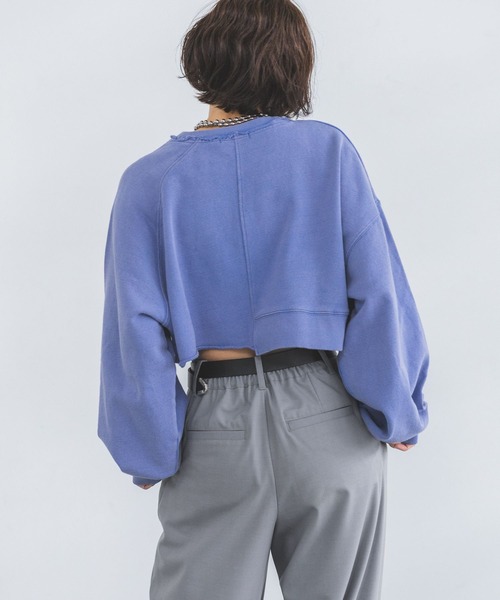 PAGEBOY(ページボーイ)の「リメイクライクショートスウェット(スウェット・レディース・ブラック/スカイブルー/オートミール・FREE)」の15枚目の写真