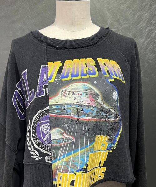 PAGEBOY(ページボーイ)の「リメイクライクショートスウェット(スウェット・レディース・ブラック/スカイブルー/オートミール・FREE)」の21枚目の写真