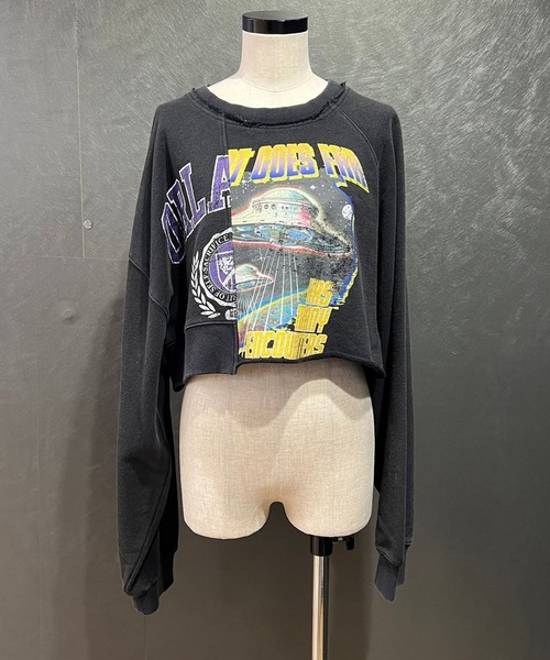 PAGEBOY(ページボーイ)の「リメイクライクショートスウェット(スウェット・レディース・ブラック/スカイブルー/オートミール・FREE)」の18枚目の写真