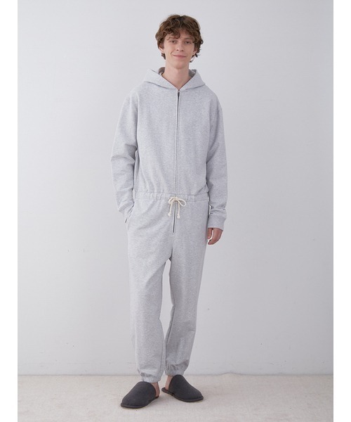 極美品⭐︎GELATO PIQUE HOMME グレー ストライプ ルームウェア メンズ ストライプ ロゴ ジャガード パジャマ ルームウェア