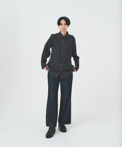 soduk（スドーク）の「stitching shirt（シャツ/ブラウス・レディース・チャコール・ONE SIZE）」の5枚目の写真