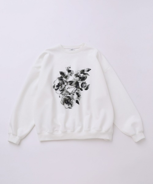 JUNRED(ジュンレッド)の「フラワーレイヤードワイドプルオーバー(Tシャツ/カットソー・メンズ・ホワイト/ブラック・L/M/S)」の6枚目の写真