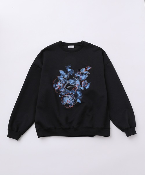 JUNRED(ジュンレッド)の「フラワーレイヤードワイドプルオーバー(Tシャツ/カットソー・メンズ・ホワイト/ブラック・L/M/S)」の7枚目の写真