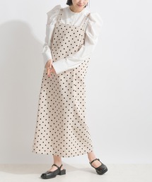 PICCIN PERLA | フロッキードットロングキャミワンピース(ワンピース)