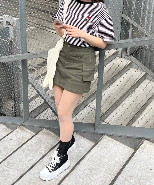 STRAY SHEEP(ストレイシープ)の「【STRAY SHEEP/ストレイシープ】ボーダーTシャツ/半袖Tシャツ(Tシャツ/カットソー・レディース・ブラック/グレー・MEDIUM/LARGE)」の3枚目の写真