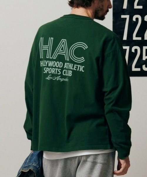 Right-on（ライトオン）の「【Hollywood athletic co】バックプリントロングTシャツ（Tシャツ/カットソー・メンズ・ホワイト/グリーン・XL/L/M）」の2枚目の写真