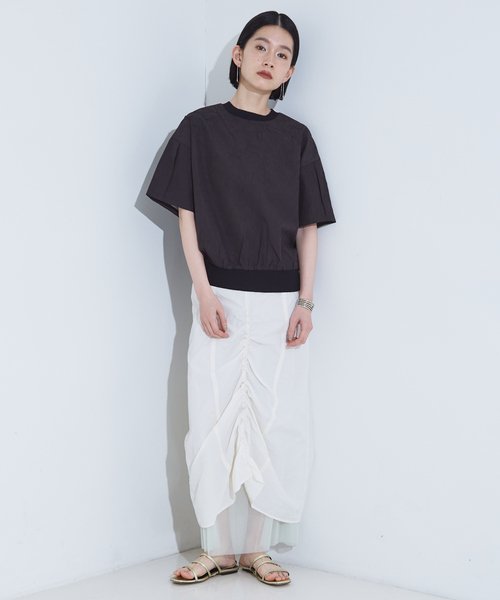 NOMINE(ノミネ)の「シワ加工 リンクル Tシャツ(Tシャツ/カットソー・レディース・ホワイト/ブルー/ブラック/ブラウン/セージグリーン/ブラック系その他・フリー)」の7枚目の写真