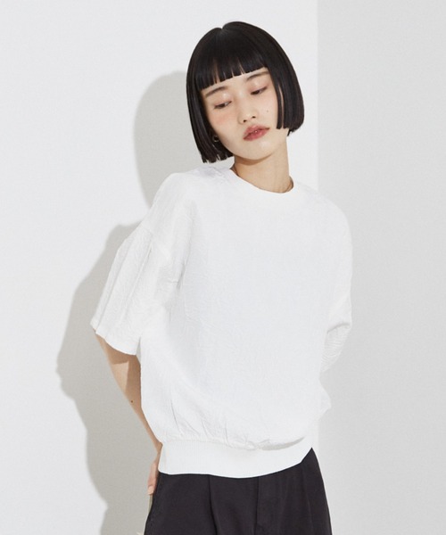 NOMINE（ノミネ）の「シワ加工 リンクル Tシャツ（Tシャツ/カットソー・レディース・ホワイト/ブルー/ブラック/ブラウン/セージグリーン/ブラック系その他・フリー）」の12枚目の写真