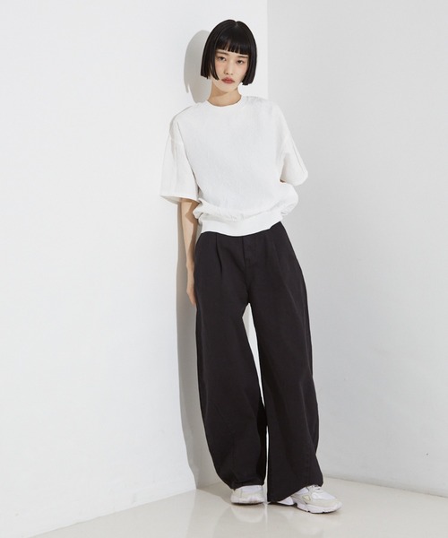 NOMINE（ノミネ）の「シワ加工 リンクル Tシャツ（Tシャツ/カットソー・レディース・ホワイト/ブルー/ブラック/ブラウン/セージグリーン/ブラック系その他・フリー）」の13枚目の写真