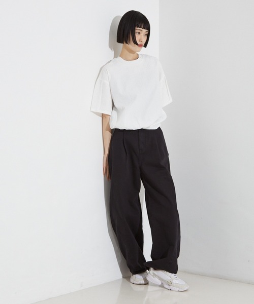 NOMINE（ノミネ）の「シワ加工 リンクル Tシャツ（Tシャツ/カットソー・レディース・ホワイト/ブルー/ブラック/ブラウン/セージグリーン/ブラック系その他・フリー）」の14枚目の写真