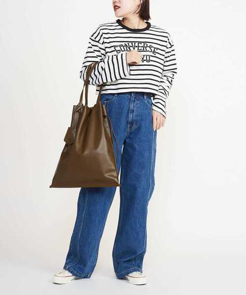 CONVERSE TOKYO（コンバーストウキョウ）の「CANVAS GATHERED TOTE BAG（トートバッグ・レディース・ブラック系その他/ブラック/ベージュ/グリーン系その他・FREE）」の14枚目の写真