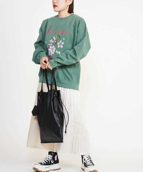 CONVERSE TOKYO（コンバーストウキョウ）の「CANVAS GATHERED TOTE BAG（トートバッグ・レディース・ブラック系その他/ブラック/ベージュ/グリーン系その他・FREE）」の18枚目の写真