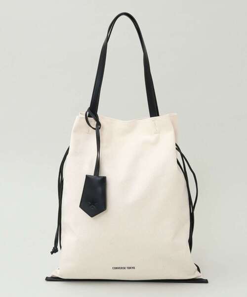 CONVERSE TOKYO（コンバーストウキョウ）の「CANVAS GATHERED TOTE BAG（トートバッグ・レディース・ブラック系その他/ブラック/ベージュ/グリーン系その他・FREE）」の19枚目の写真