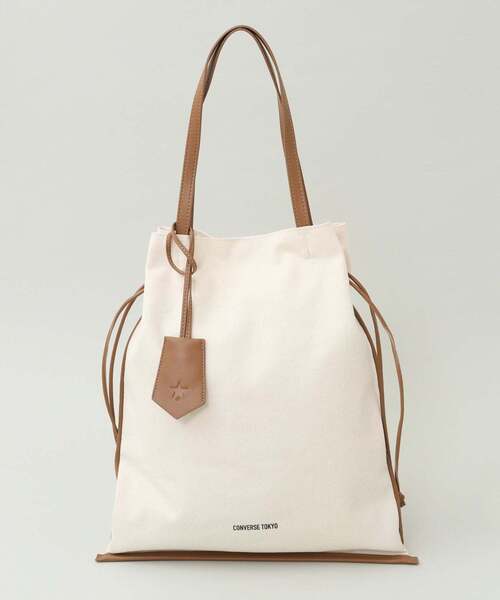 CONVERSE TOKYO（コンバーストウキョウ）の「CANVAS GATHERED TOTE BAG（トートバッグ・レディース・ブラック系その他/ブラック/ベージュ/グリーン系その他・FREE）」の20枚目の写真