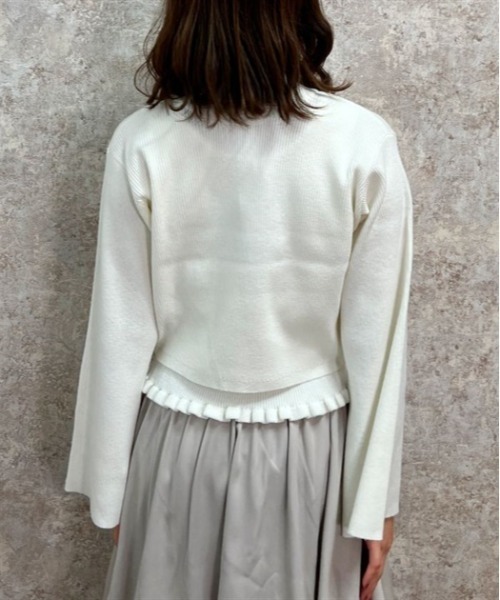 axes femme(アクシーズファム)の「ニットタンク×2WAYカーデ(ニット/セーター・レディース・ホワイト/グリーン/ブラック・FREE)」の6枚目の写真