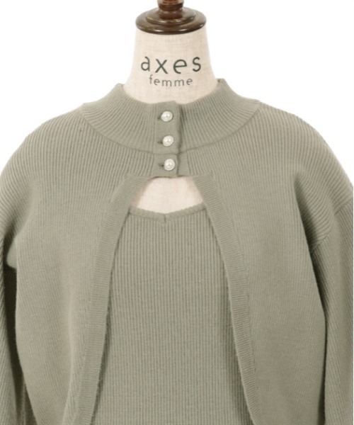 axes femme(アクシーズファム)の「ニットタンク×2WAYカーデ(ニット/セーター・レディース・ホワイト/グリーン/ブラック・FREE)」の20枚目の写真